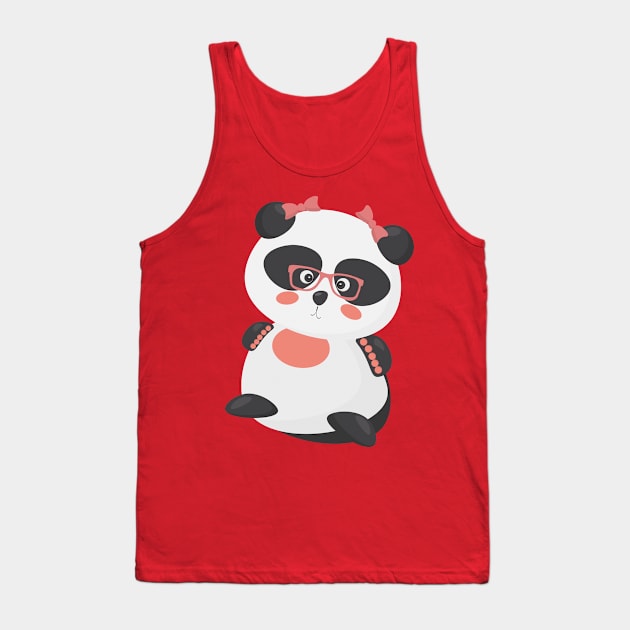 Cute Panda Girl Tank Top by tatadonets